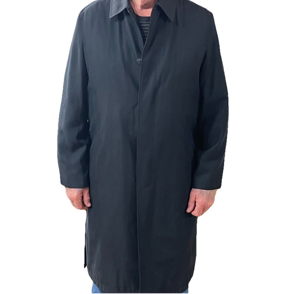 Calvin Klein Men's Black Trench Coat 44 L Thermolite Removable Liner Model Blend - Picture 12 of 12